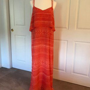 Sanctuary Shore Maxi Dress Size L NWT Coral Orange